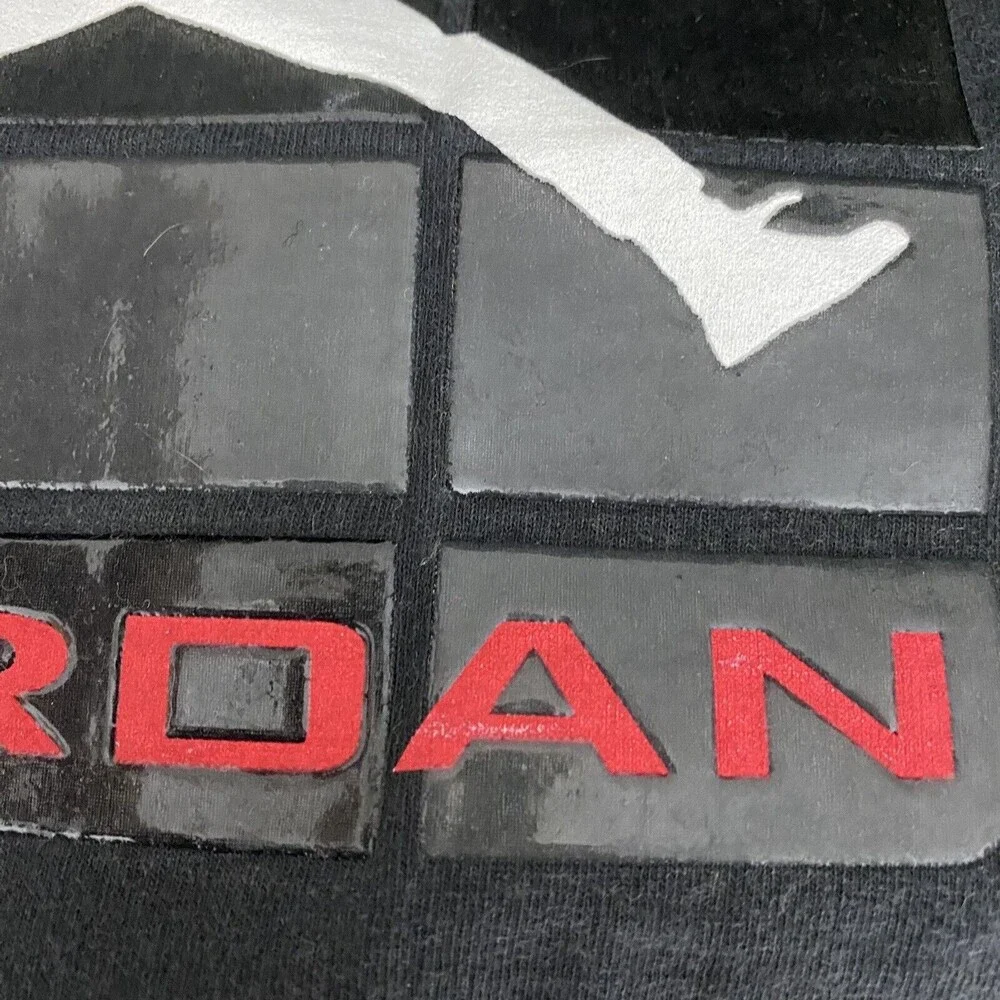 Vintage Jordan T Shirt Mens‎ Size XXL Faded Black Jumpman Spellout Basketball